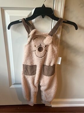 NWT Disney Baby Cozy Teddy Overalls for Kids - Cream Plush Size 18M